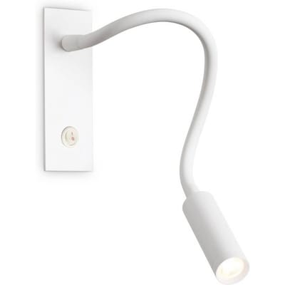 Ideal Lux LED wandlamp IO, wit, flexibele arm, schakelaar