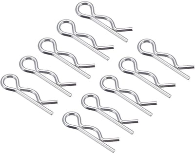 R vorm veer splint clip pin x 50 st. koolstofstaal sluiting assortiment hold haarspeld voor boerderij en koppeling penbeveiligingssysteem zilver 1,2 mm x 21 mm