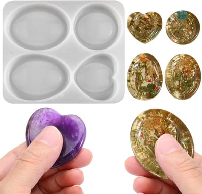 Hars Gietmallen - Siliconen Vormen - Sieraden Maken - Herbruikbaar Flexibel Materiaal - 12.7 x 11.7 cm - Wit