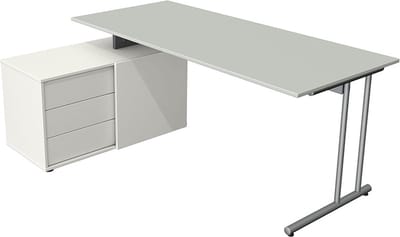 Kerkmann - Bureau Profi licht grijs met archiefkast 180x80cm