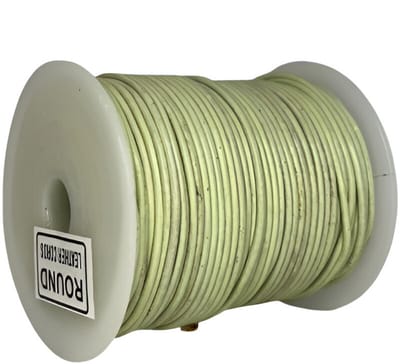 Leren Koord Rond, 50 m x 1.5 mm - Rond Lederen Koord, Voor Halskettingen, Armbanden, Sieraden, Knutselkralen en Veters (Licht Ocean)
