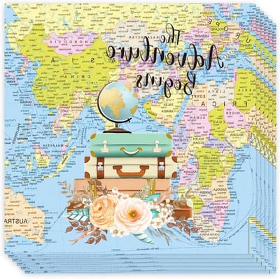 Dailygoods- Reiservetten 20 Stuks - Servettenhouder - Papieren Servetten - Servetten Katoen - Servetten Pasen - Wereldwijd Thema