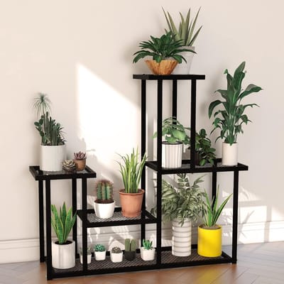 bloemenstandaard binnen/buiten, bloemrekken met meerdere verdiepingen, plantenrekhouder voor hoek van de woonkamer, balkon, terras, tuin (M)