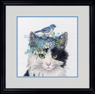 Dimensions borduurpakket Floral Cat 70-35433 telpatroon