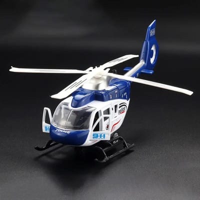 24 cm Hélicoptère de Commandement de la Sécurité Publique Modèle Voiture Jouets Musical Tirer en Arrière Rotation de l'Hélice Avion Modèles d'Avions Cadeaux pour Enfants