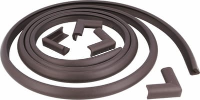 AMIG Set hoek en randbescherming - 8x hoekbeschermers - 4meter randbescherming - bruin - kind bescherming - veiligheid - zelfklevend