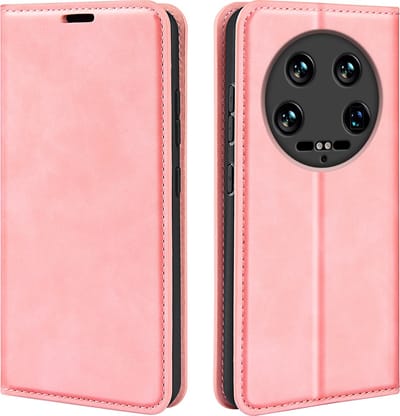 MobyDefend Hoesje - Geschikt voor Xiaomi 14 Ultra - Luxe Wallet Bookcase (Magnetische Sluiting) - Roze