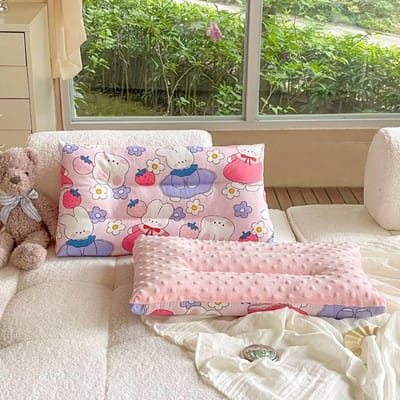 Kinderkussen van puur katoen, huidvriendelijk, superzacht, slaapkussen voor baby's, afneembaar, wasbaar, speciaal dutkussen voor de kleuterschool