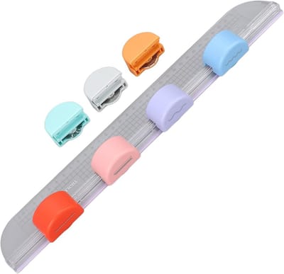 Veelzijdige Papier Snijder met 7 Functies, Locatierol en Ruler voor Recht, Gestippeld en Vouwsnijden, Scrapbook Tool