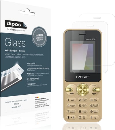 dipos – 2x Matte Pantserfolie geschikt voor GFive Music 300 | 9H Screenprotector