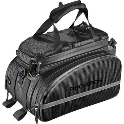 Sac de vélo avec poches dépliables pour le coffre 35 l - noir
