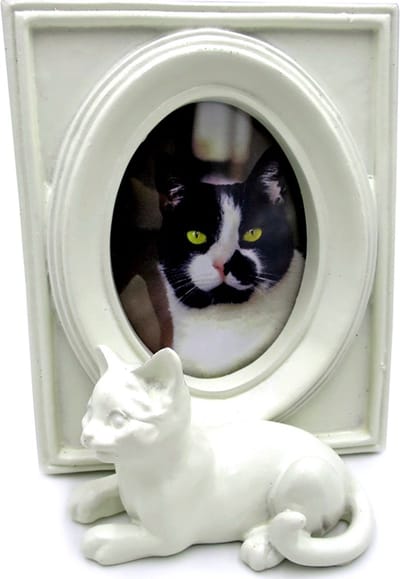 Lavandoux - Fotolijstje met Kat - Formaat 7 x 9 cm - Wit