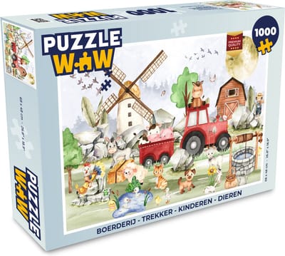 Puzzel Boerderij - Trekker - Kinderen - Dieren - Legpuzzel - Puzzel 1000 stukjes volwassenen