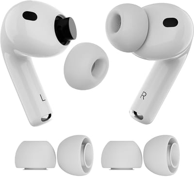 MMOBIEL 2 Paar Vervangende Oordopjes Tips voor AirPods Pro Gen 3 – Antislip Siliconen Oordopjes met Ruisonderdrukkingsgat, Draagbare Opbergdoos en Passen in Oplaadcase – M – Wit