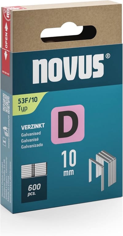Platte draadklemmen 10 mm met 600 nietjes voor folie en karton