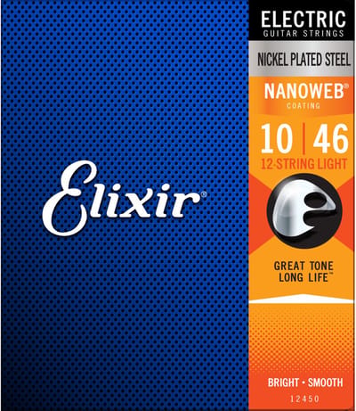 Elixir 12450 Nanoweb Snaren voor 12-Snarige Elektrische Gitaar (10-46)