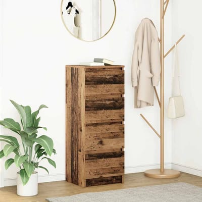 vidaXL - Dressoir - 37,5x35x99 - cm - spaanplaat - oud - hout