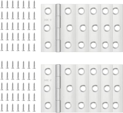 Verstelbare scharnieren voor deuren en ramen, roestvrij staal, set van 10, 75 x 50 mm, inclusief schroeven, duurzaam en veelzijdig