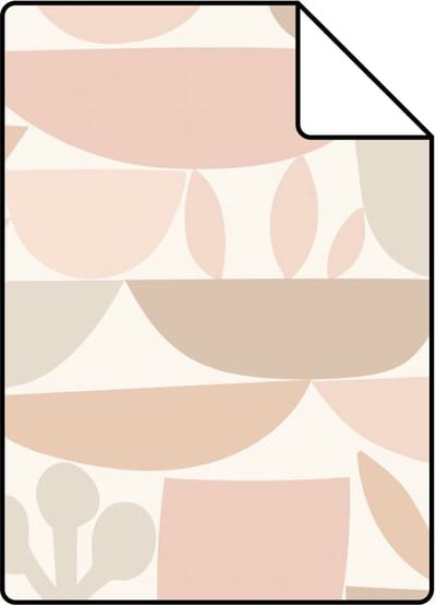 Proefstaal ESTAhome behang aardewerk en planten beige - 26.5 x 21 cm - 131072-S
