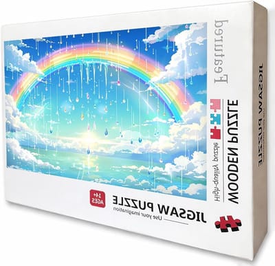 Houten Puzzel - Legpuzzel Volwassenen - Ontspannende Hobby - Achterkant met Letters - 75 x 50 cm - Blauw