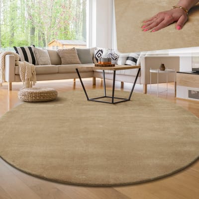 Paco Home Moderne woonkamer tapijt kortpolig wasbaar zacht uni effect bont antislip 200 cm Rund