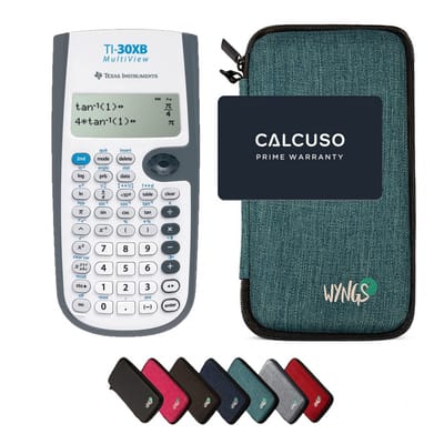 TI-30XB MultiView incl. WYNGS Beschermhoes Turkoois - Wetenschappelijke Rekenmachine - Basis Pakket
