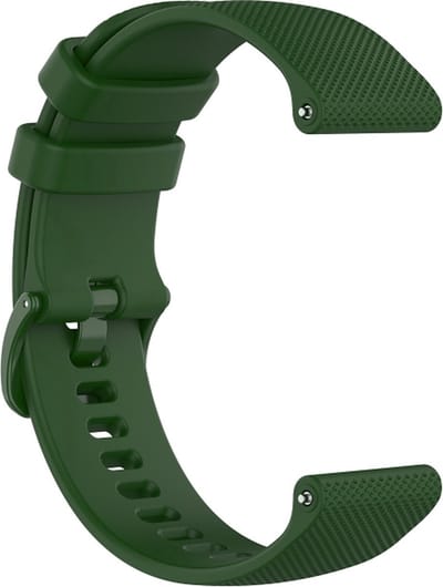 Siliconen bandje - geschikt voor Garmin Venu / Venu 2 Plus / Venu SQ / SQ 2 / Vivomove (HR - Style - Luxe - Sport) / Vivoactive 3 / 5 / 6 / Forerunner 55 / 165 / 245 / 645 / 570 - 42mm - donkergroen