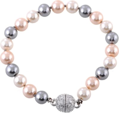 Behave - Armband - glasparels in nude tinten - feestelijk - 21 cm