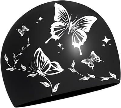 Zwemcap voor Dames van Silicone met Waterdicht Vlinder Motief, Comfortabele en Duurzame Zwemaccessoire voor Optimale Pasvorm