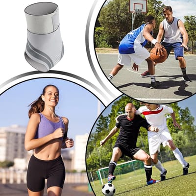 Sport enkelbrace - Enkel support wrap - Sportactiviteiten - Ademend en vochtregulerend - Universeel - Grijs