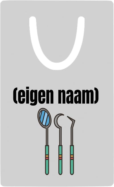 Hacebo® - tandarts materiaal met eigen naam metalen boekenlegger - Tandarts - mondhygiënisten/tandartsen - iemand die tandarts is of mondhygiënist - verjaardag - cadeau - kado - geschenk Bladwijzer boekenleggers - 7.6 cm x 5cm