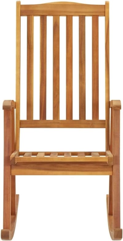 Schommelstoel Hout - Wipstoel Terras - Ontspannen Zitten - Hoge Rugleuning - 57 x 117 x 100 cm - Bruin