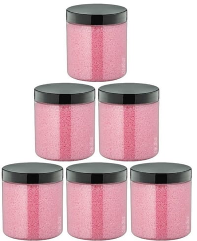 Badkaviaar Rozen - 200 gram - Pot met zwarte deksel - set van 6 stuks - bad parels voor in bad