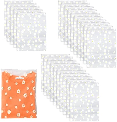 Dailygoods- Ritszakken 25 stuks - Waterdicht EVA-materiaal - Herbruikbaar - Semi-transparant madeliefjespatroon - Robuste ritssluiting - Geschikt voor kleding en cosmetica - Opbergzakjes