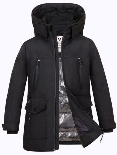 Versano Grayson Jongens Parka Winterjas 02 Maat 86 t/m Maat 92 - Zwart