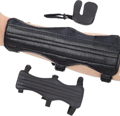 2 Stuks Boogschutter Armbeschermers met Vingerbescherming, Ideale Accessoires voor Sport, Beweging en Joggen