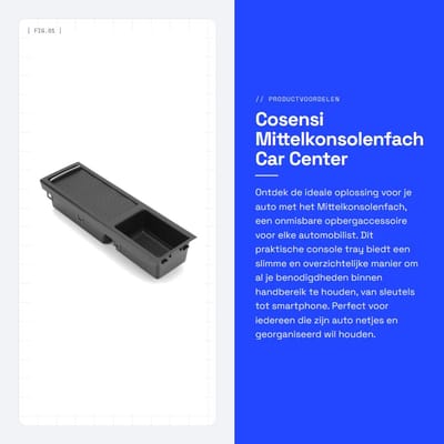 Dailygoods- Middencconsole - Opbergvak - Auto Console Tray - Opslaginzet - Organiser - Geschikt voor 51167038323 - Consolebak