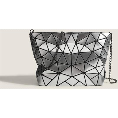 Damestas Herfst Driehoek Film Eenvoudige Damestas Casual Schoudertas Portemonnee Ketting Diagonale Tas zilver