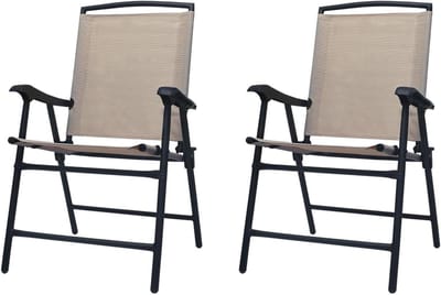 Gecheer Opvouwbare tuinstoelen tuinstoelen tuinstoel terrassen zitmeubelen campingstoel, tuinstoel, tuinstoel stoel terrasstoel 2 stuks. Textileen Taupe