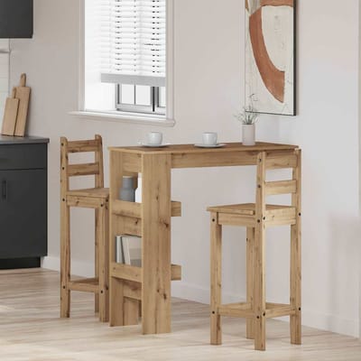 vidaXL - Bartafel - wandgemonteerd - 102x45x103,5 - cm - bewerkt - hout - artisanaal