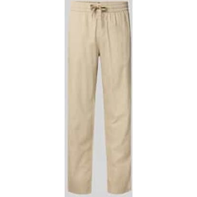Straight fit linnenbroek met elastische band Model 'Barton'