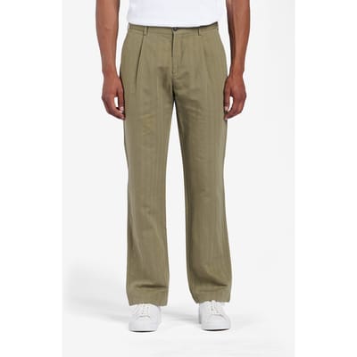 No Label Mayfair Cotton-linen Olive Maat: 46 | Broeken Outlet | Heren | Bruin