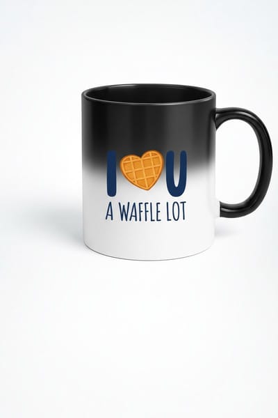 Magische Mok 'I  U A WAFFLE LOT' | Kleurveranderende Liefdes Wafel Mok | Origineel Cadeau