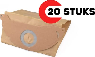 Geschikt voor KARCHER. voordeelpak 2 x 10 stuks. Stofzuigerzakken voor WD2, KNT2, 6.904-322.0, KFI222, Papier. COVAKO Merk