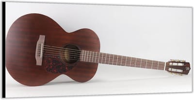 Dibond –Bruine Gitaar– 200x100 Foto op Aluminium (Wanddecoratie van metaal)
