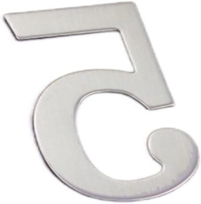 Deurnummer Roestvrij Staal - Huisnummer Plaquette - Adres Aangeven - Zelfklevende Bevestiging - 7 x 4 Cm - Zilverkleurig