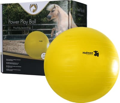 Hofman Maximus Power Play Ball Ø 75 cm - Paardenspeelgoed - Paardenbal - Speelgoed voor Paarden – Geel