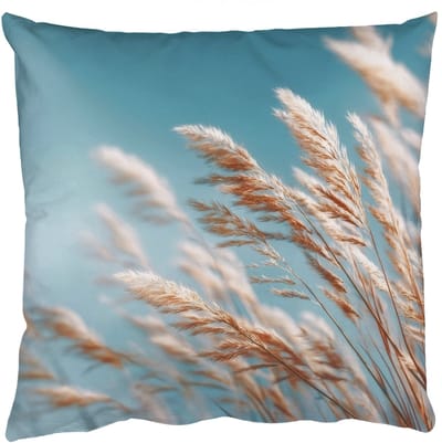 Sierkussens - Kussentjes Woonkamer - 50x50 cm - Siergras - Wind - Lichtbruin