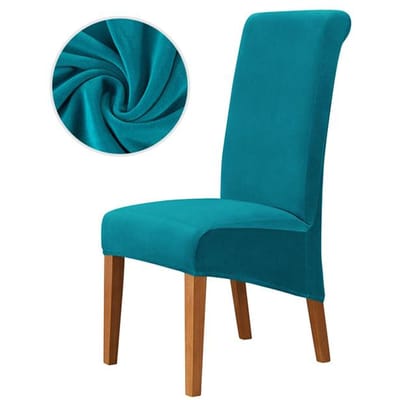 1 /2 /4 /6 Stuks Fluweel Stof Grote Eetkamerstoelhoes XL Maat Hoes voor Stoelen Lange Rug Keukenstoelhoezen Elastische Stretch 1 Piece