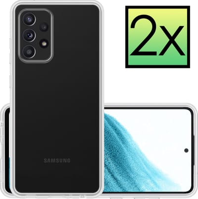 Hoesje - 2 Stuks - Geschikt voor Samsung Galaxy A53 - Sterk & Shockproof - Case Siliconen - Back Cover - Telefoon Hoes - Transparant